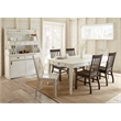 Cayla Buffet with Hutch in Antique White with rub through heavy distressing