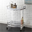 Aerin Acrylic Bar Cart in Clear Acrylic with Chrome trim