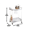 Aerin Acrylic Bar Cart in Clear Acrylic with Chrome trim