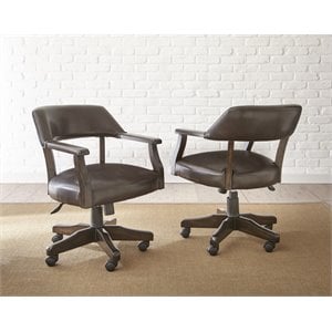 Rudy Adjustable Faux Leather Game Chair in Medium Walnut