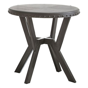 Steve Silver Alamo Round 24&quot  End Table in Weathered Gray