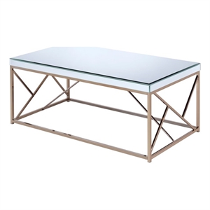 Evelyn Mirror Top Coffee Table in Copper Chrome