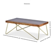 Walter Coffee Table in Warm Brown Pine and Brass