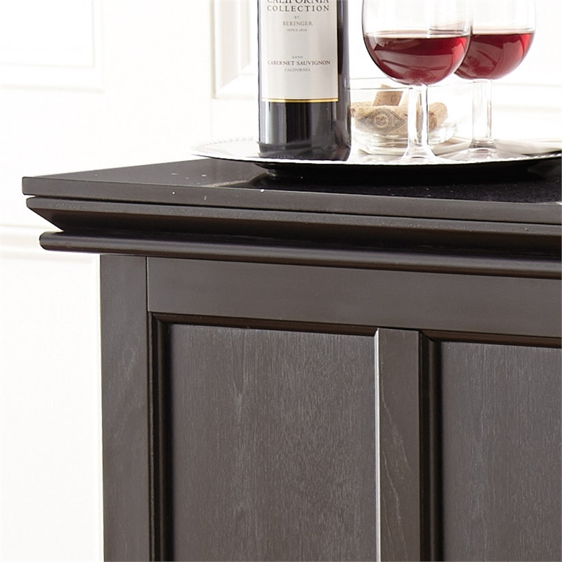 Garcia Counter Height Home Bar with Foot Rail in Ebony Brown