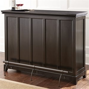 Garcia Counter Height Home Bar with Foot Rail in Ebony Brown