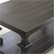 Dory Coffee Table in Ebony Finish with planked top and pedestal base