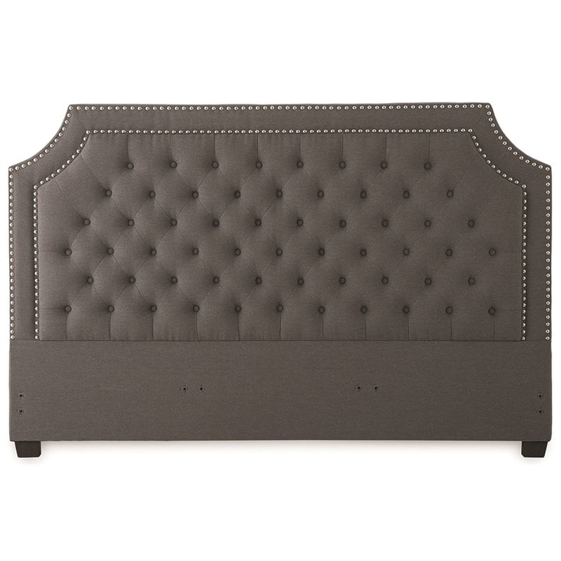 Steve Silver Willshire Tufted Queen Platform Bed in Gray