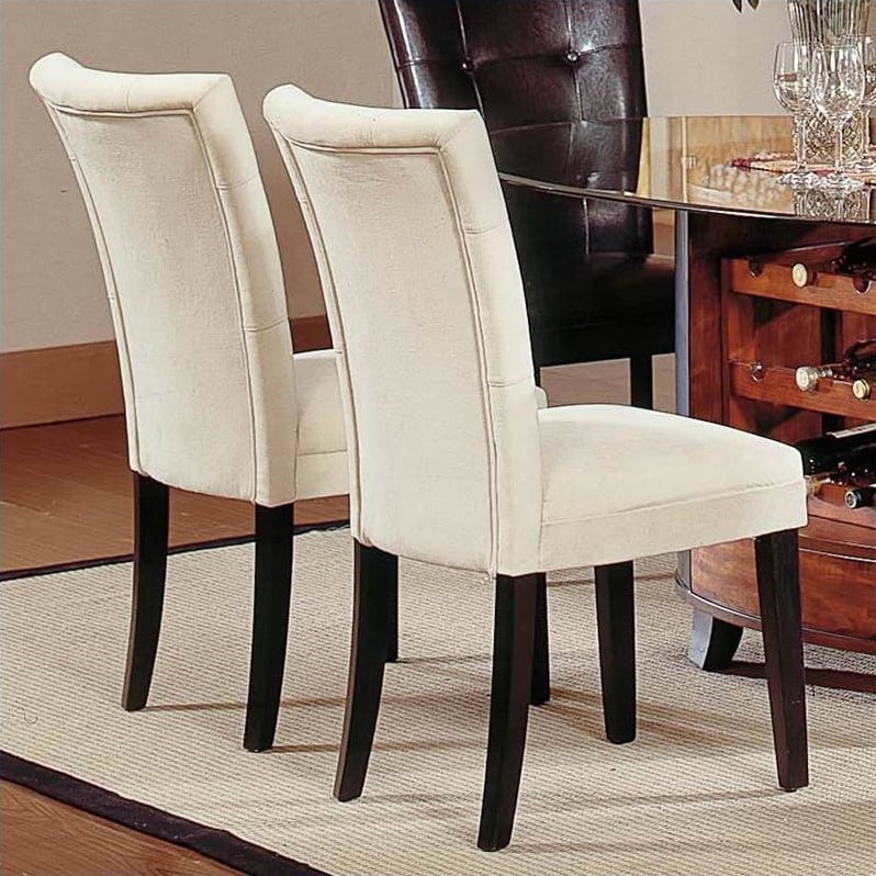 Steve Silver Company Matinee Fabric Parson Dining Chair in Beige - MT200BE