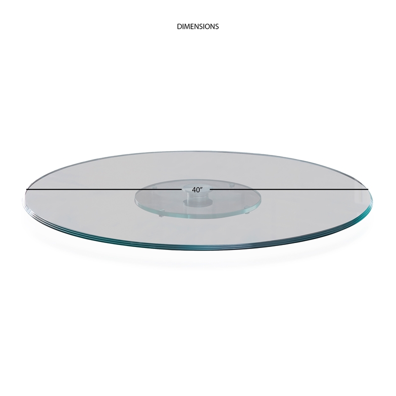 Steve Silver Company Avenue Clear Tempered Glass 40-inch Lazy Susan