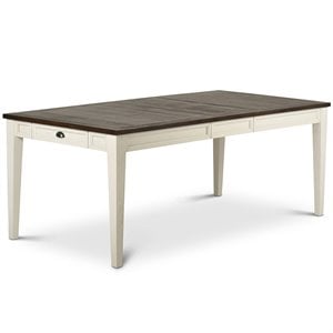 Cayla Extendable Dining Table in Dark Oak with distressing