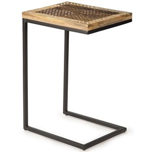 Steve Silver Parris Metal Accent Chairside Table in Natural and Black