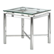 Steve Silver Contemporary Glass Top and Chrome Base End Table