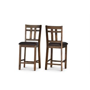 Steve Silver Saranac Wood Counter Chair in Chocolate Finish