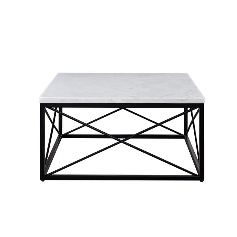 Steve Silver Skyler White Marble Top Square Cocktail Table