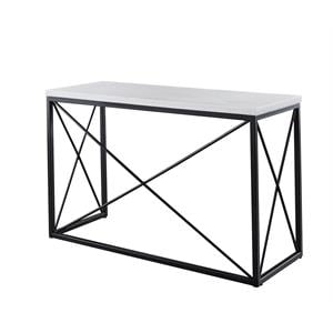Steve Silver Skyler White Marble Top Rectangle Sofa Table
