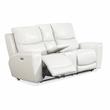 Steve Silver Laurel Ivory Leather Power Reclining Console Loveseat