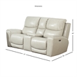 Steve Silver Laurel Ivory Leather Power Reclining Console Loveseat