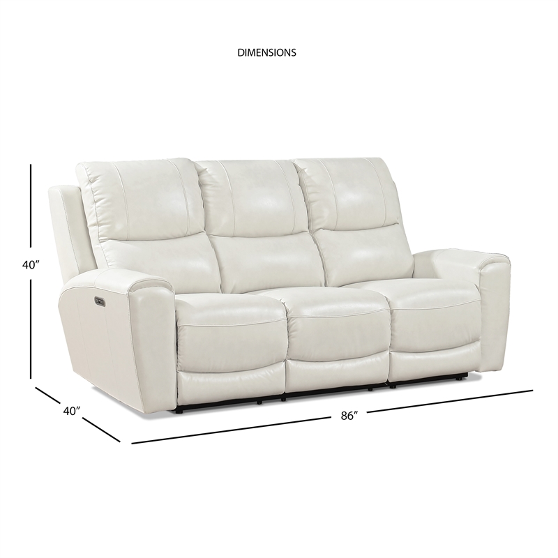 Steve Silver Laurel Ivory Leather Power Reclining Sofa