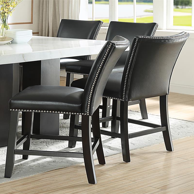 Steve Silver Camila Black Faux Leather Counter Chair