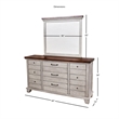Bear Creek Rustic Ivory Nine Drawer Dresser and Mirror Set