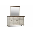Bear Creek Rustic Ivory Nine Drawer Dresser and Mirror Set