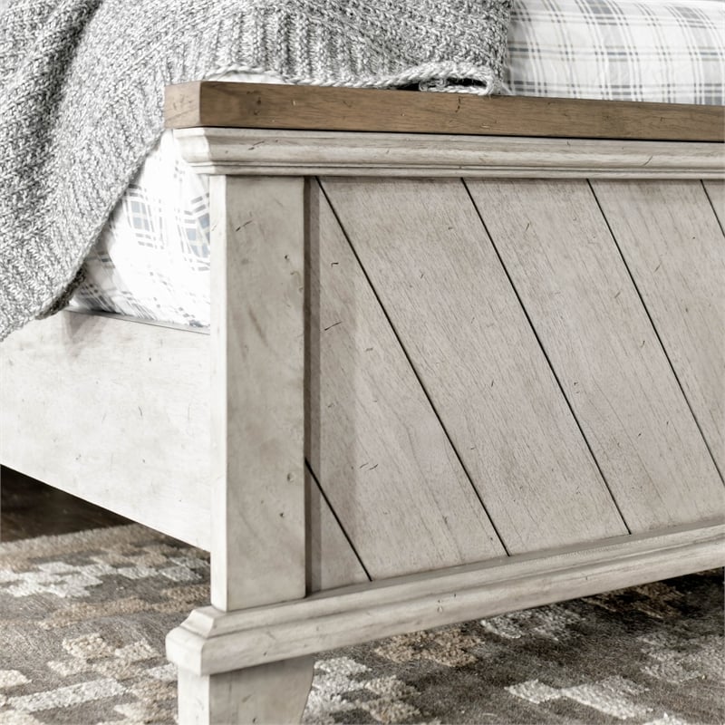 Steve Silver Bear Creek Rustic Ivory King Panel Bed