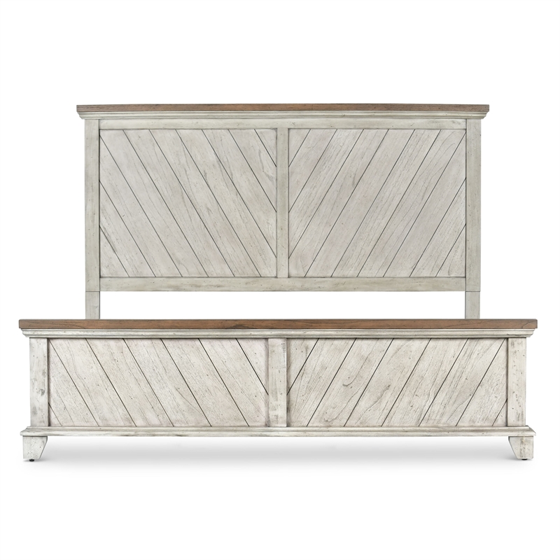 Steve Silver Bear Creek Rustic Ivory King Panel Bed