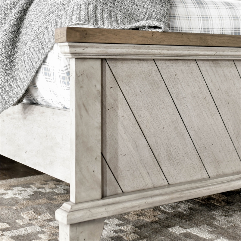 Steve Silver Bear Creek Rustic Ivory Queen Panel Bed