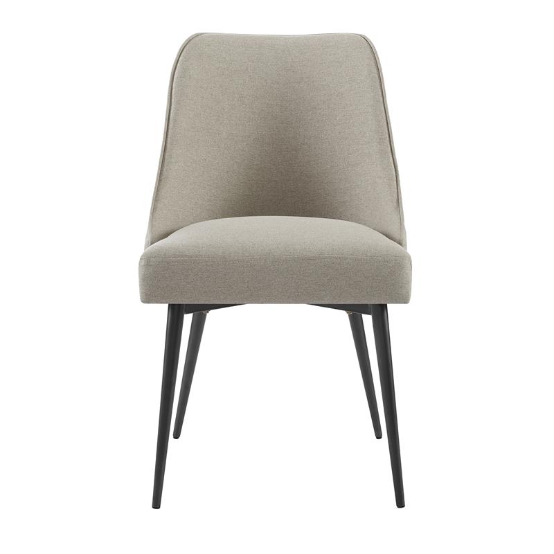 Steve Silver Olson Khaki Fabric and Dark Metal Side Chair