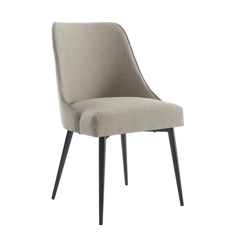 Steve Silver Olson Khaki Fabric and Dark Metal Side Chair