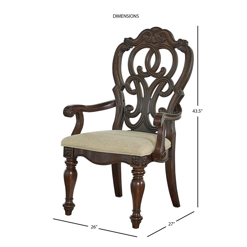 Steve Silver Royale Pecan Brown Arm Chair