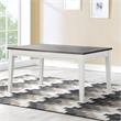 Caylie Two-Tone Ivory and Driftwood Fixed Top Dining Table