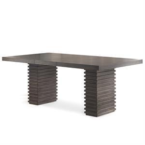 Steve Silver Mila Washed Gray Twin Pedestal Dining Table
