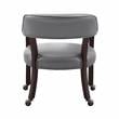 Steve Silver Tournament Gray Faux Leather Arm Chair with Casters