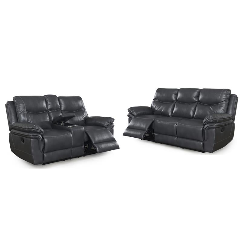 Isabella Grey Reclining Sofa and Loveseat 2-Piece Set