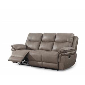 Isabella Sandy Beige Faux Leather Recliner Sofa