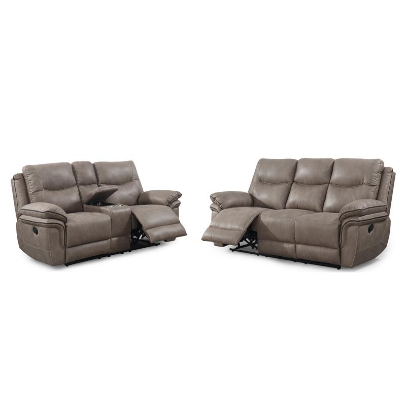 Isabella Sand Sofa and Loveseat Recliner 2-Piece Set