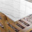 Celeste White Marble Top Wood Farmhouse Cocktail Table