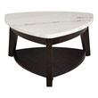 Francis White Marble Top Cocktail Table with Black Base
