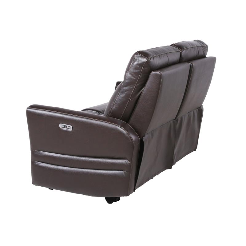 Coachella Brown Leather Power Recliner Loveseat