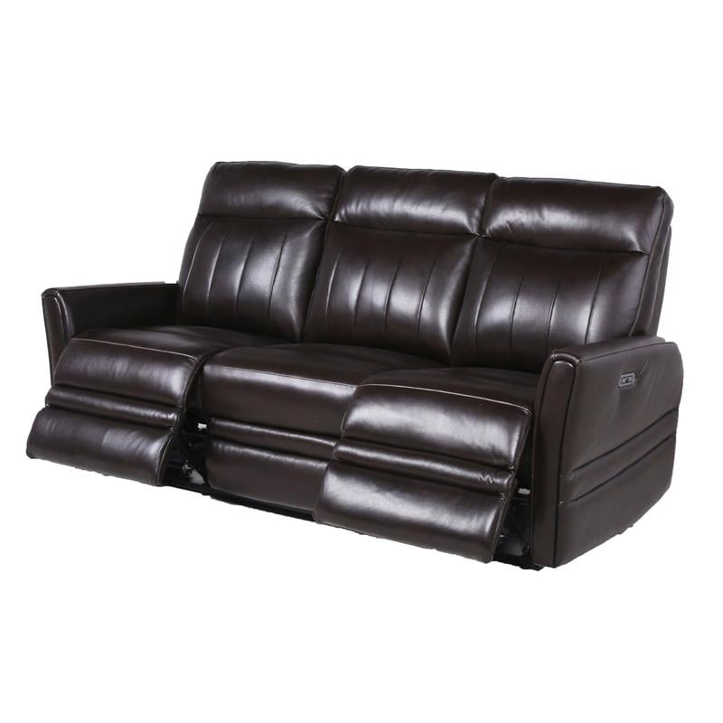 Coachella Brown Leather Power Recliner Sofa