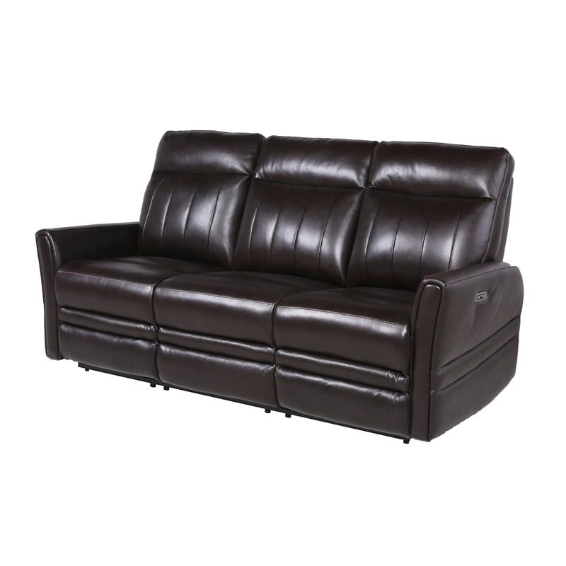 Coachella Brown Leather Power Recliner Sofa