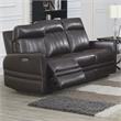 Coachella Brown Leather Power Recliner Sofa
