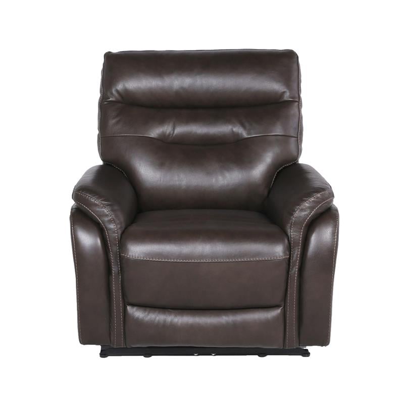Fortuna Dark Brown Leather Power Recliner Chair