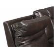 Fortuna Dark Brown Espresso Leather Power Recliner Console Loveseat