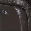 Fortuna Dark Brown Espresso Leather Power Recliner Console Loveseat