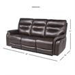 Fortuna Dark Brown Leather Power Recliner Sofa