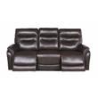 Fortuna Dark Brown Leather Power Recliner Sofa