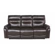 Fortuna Dark Brown Leather Power Recliner Sofa