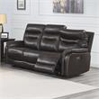 Fortuna Dark Brown Leather Power Recliner Sofa